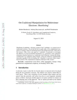 On Coalitional Manipulation for Multiwinner Elections: Shortlisting