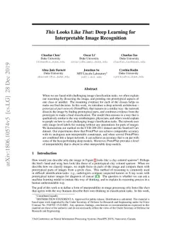 This Looks Like That: Deep Learning for Interpretable Image Recognition