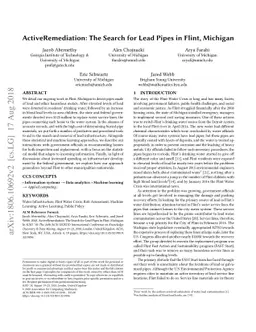 ActiveRemediation: The Search for Lead Pipes in Flint, Michigan