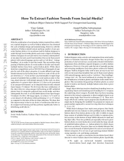How To Extract Fashion Trends From Social Media? A Robust Object
  Detector With Support For Unsupervised Learning