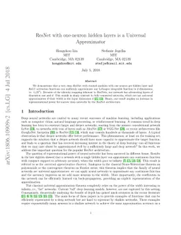 ResNet with one-neuron hidden layers is a Universal Approximator