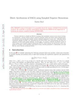 Direct Acceleration of SAGA using Sampled Negative Momentum