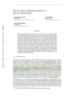 Adversarial Reprogramming of Neural Networks
