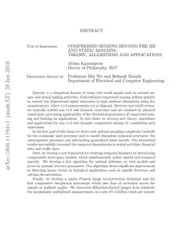 Compressed Sensing Beyond the IID and Static Domains: Theory, Algorithms
  and Applications