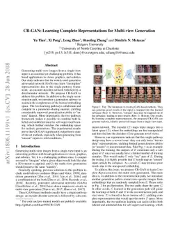 CR-GAN: Learning Complete Representations for Multi-view Generation