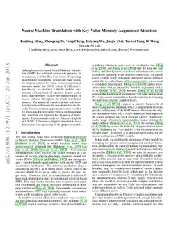 Neural Machine Translation with Key-Value Memory-Augmented Attention
