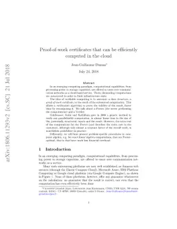 Proof-of-work certificates that can be efficiently computed in the cloud