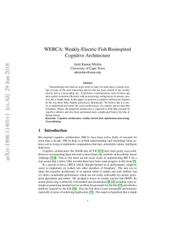 WEBCA: Weakly-Electric-Fish Bioinspired Cognitive Architecture