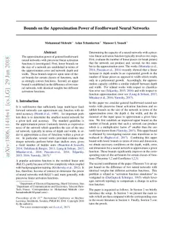 Bounds on the Approximation Power of Feedforward Neural Networks