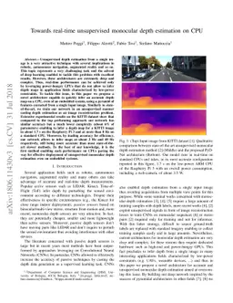 Towards real-time unsupervised monocular depth estimation on CPU