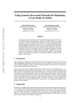 Using General Adversarial Networks for Marketing: A Case Study of Airbnb