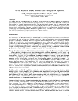 Visual Attention and its Intimate Links to Spatial Cognition