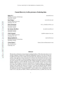 Causal Discovery in the Presence of Missing Data