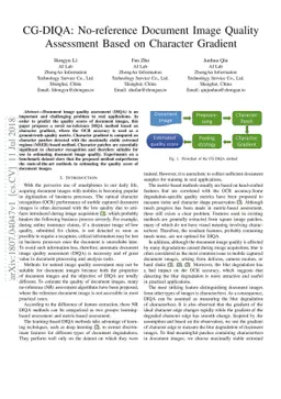 CG-DIQA: No-reference Document Image Quality Assessment Based on
  Character Gradient