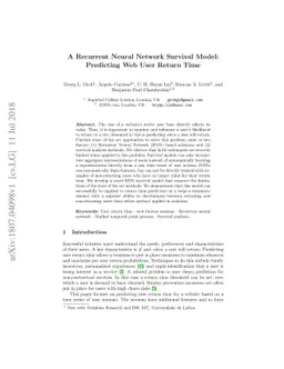 A Recurrent Neural Network Survival Model: Predicting Web User Return
  Time