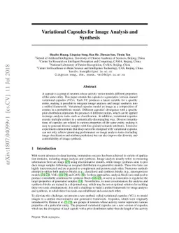 Variational Capsules for Image Analysis and Synthesis