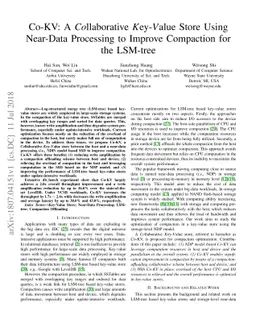 Co-KV: A Collaborative Key-Value Store Using Near-Data Processing to
  Improve Compaction for the LSM-tree
