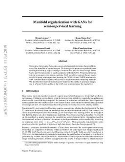 Manifold regularization with GANs for semi-supervised learning