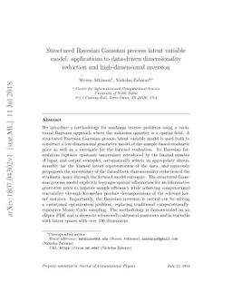 Structured Bayesian Gaussian process latent variable model: applications
  to data-driven dimensionality reduction and high-dimensional inversion