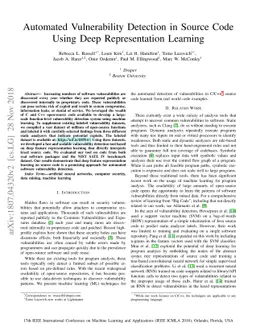 Automated Vulnerability Detection in Source Code Using Deep
  Representation Learning