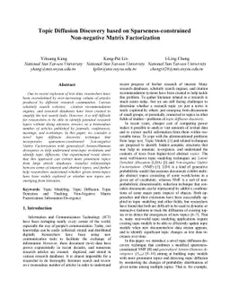 Topic Diffusion Discovery based on Sparseness-constrained Non-negative
  Matrix Factorization