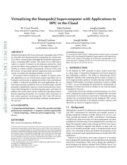 Virtualizing the Stampede2 Supercomputer with Applications to HPC in the
  Cloud
