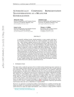 Automatically Composing Representation Transformations as a Means for
  Generalization