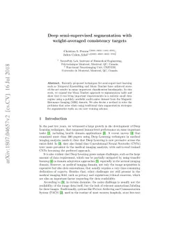 Deep semi-supervised segmentation with weight-averaged consistency
  targets