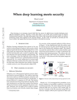 When deep learning meets security