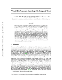 Visual Reinforcement Learning with Imagined Goals