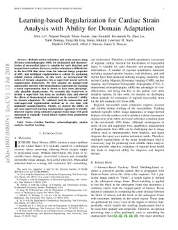 Learning-based Regularization for Cardiac Strain Analysis with Ability
  for Domain Adaptation