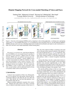 Disjoint Mapping Network for Cross-modal Matching of Voices and Faces