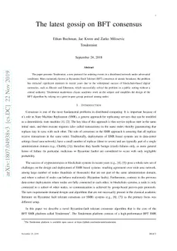 The latest gossip on BFT consensus