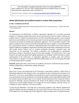 Global optimization test problems based on random field composition