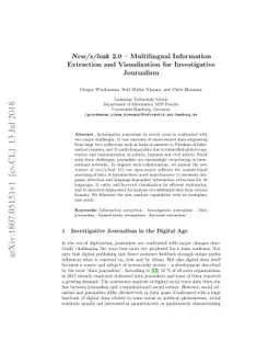 New/s/leak 2.0 - Multilingual Information Extraction and Visualization
  for Investigative Journalism