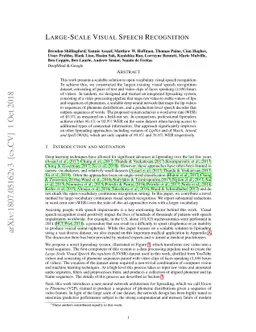 Large-Scale Visual Speech Recognition