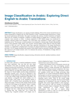 Image Classification for Arabic: Assessing the Accuracy of Direct
  English to Arabic Translations