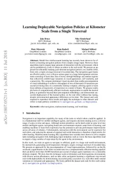 Learning Deployable Navigation Policies at Kilometer Scale from a Single
  Traversal