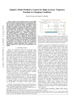 Adaptive Model Predictive Control for High-Accuracy Trajectory Tracking
  in Changing Conditions