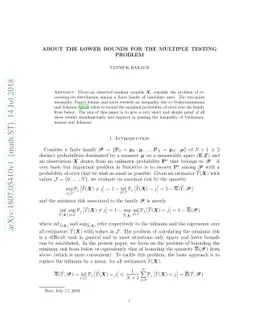 About the lower bounds for the multiple testing problem