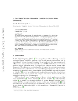 A Geo-Aware Server Assignment Problem for Mobile Edge Computing