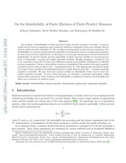 On the Identifiability of Finite Mixtures of Finite Product Measures