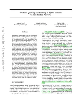 Tractable Querying and Learning in Hybrid Domains via Sum-Product
  Networks