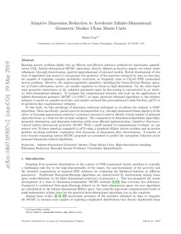 Adaptive Dimension Reduction to Accelerate Infinite-Dimensional
  Geometric Markov Chain Monte Carlo