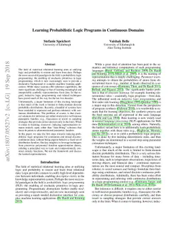 Learning Probabilistic Logic Programs in Continuous Domains