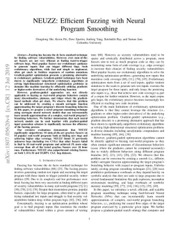 NEUZZ: Efficient Fuzzing with Neural Program Smoothing