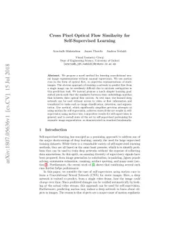 Cross Pixel Optical Flow Similarity for Self-Supervised Learning
