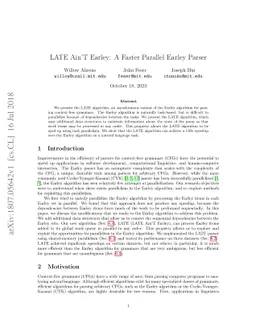 LATE Ain'T Earley: A Faster Parallel Earley Parser
