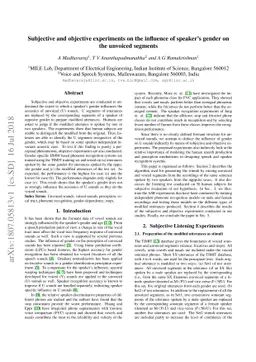 Subjective and objective experiments on the influence of speaker's
  gender on the unvoiced segments