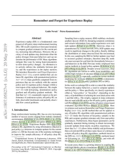 Remember and Forget for Experience Replay